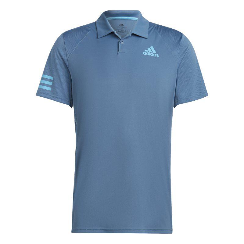 Adidas Club 3 Stripes tennis Polo Shirt Blue